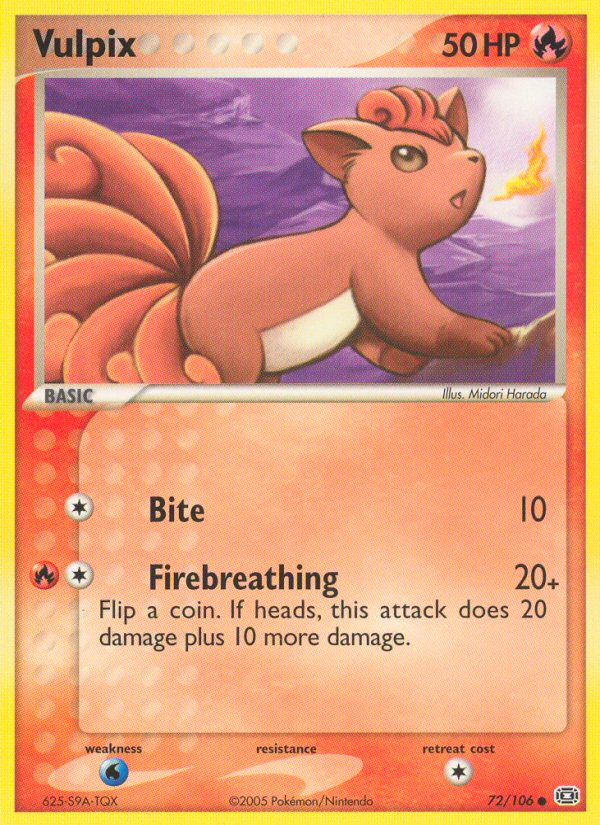 EX Emerald Vulpix #72/106