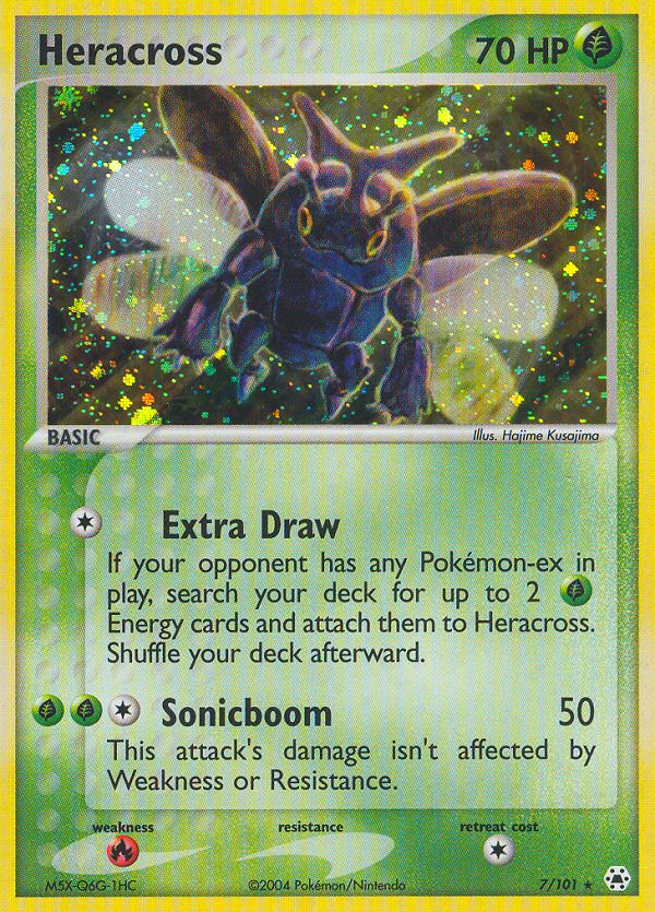 EX Hidden Legends Holo Heracross #7/101