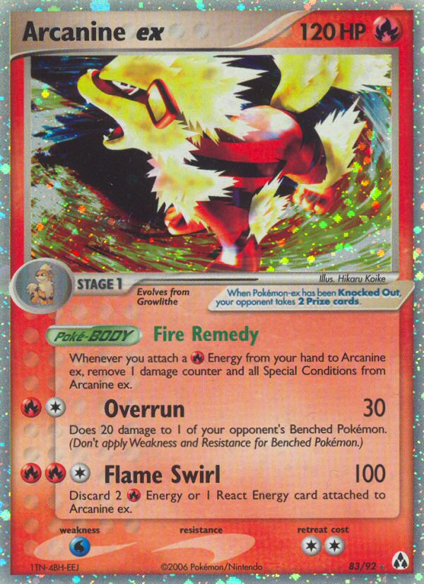 EX Legend Maker Holo Arcanine ex #83/92