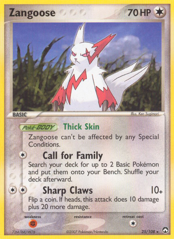 EX Power Keepers Zangoose #25/108