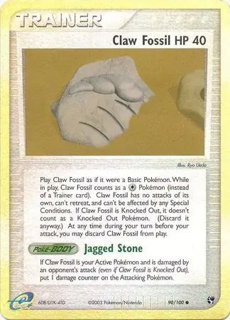 EX Sandstorm Claw Fossil #90/100 reverse holo