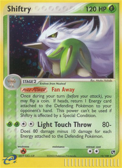 EX Sandstorm Holo Shiftry #12/100
