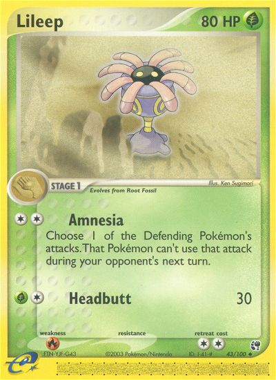 EX Sandstorm Lileep #43/100