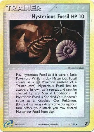 EX Sandstorm Mysterious Fossil #91/100 reverse holo