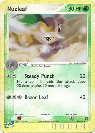 EX Sandstorm Nuzleaf #48/100 reverse holo