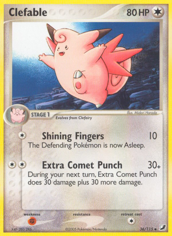 EX Unseen Forces Clefable #36/115