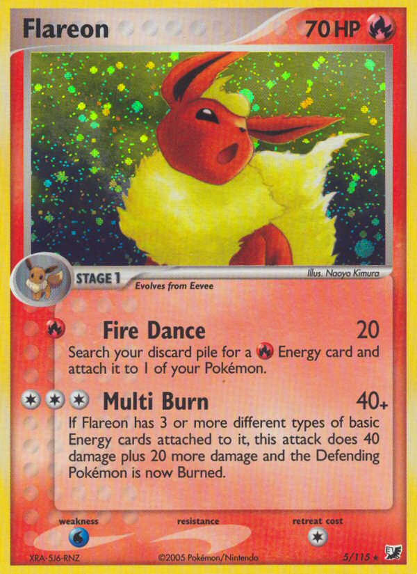 EX Unseen Forces Holo Flareon #5/115