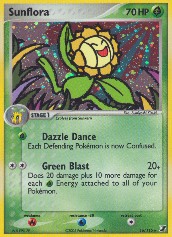 EX Unseen Forces Holo Sunflora #16/115