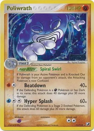 EX Unseen Forces Poliwrath #11/115 reverse holo
