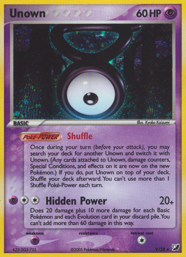 EX Unseen Forces Unown V/28