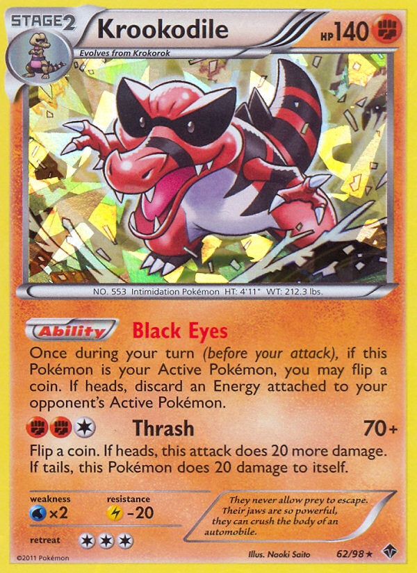 Emerging Powers Krookodile #62/98 Cracked Ice Holo