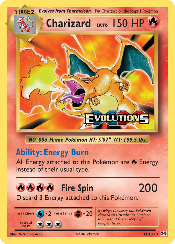 Evolutions Holo Charizard #11 Prerelease Promo
