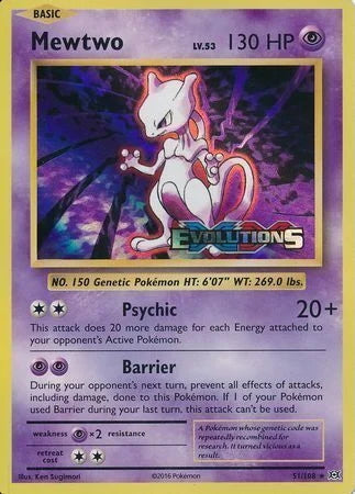 Evolutions Holo Mewtwo #51 Prerelease Promo