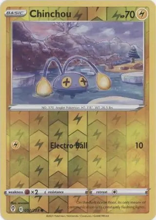 Evolving Skies Chinchou #52/203 reverse holo