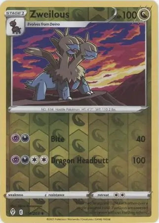 Evolving Skies Zweilous #114/203 reverse holo