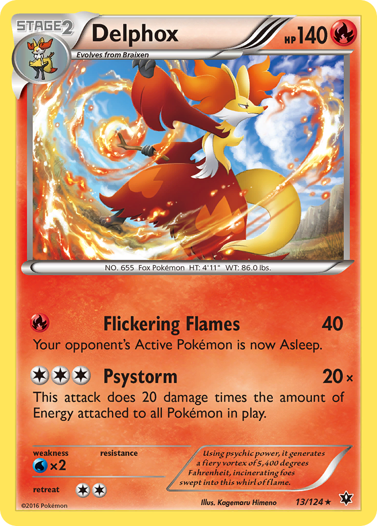 Fates Collide Non - Holo Delphox #13/124
