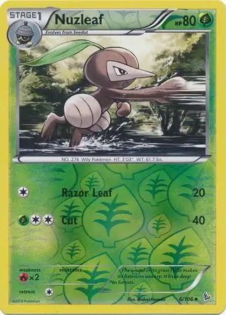 Flashfire Nuzleaf #6/106 reverse holo