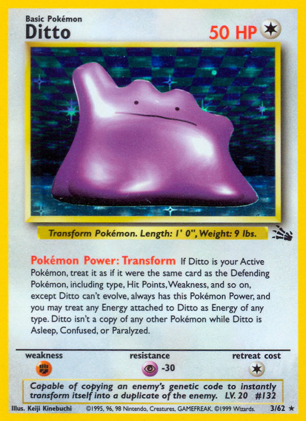 Fossil set Holo Ditto #3/62 unlimited