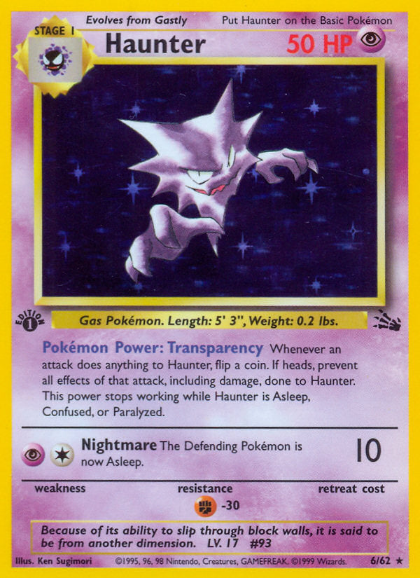 Fossil set Holo Haunter #6/62 first edition