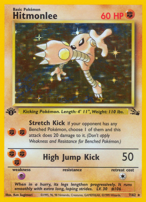 Fossil set Holo Hitmonlee #7/62 first edition