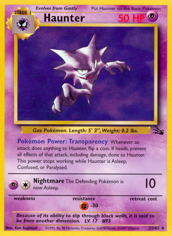 Fossil set Non Holo Haunter #21/62 unlimited
