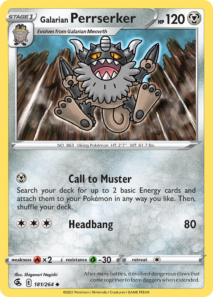 Fusion Strike Galarian Perrserker #181/264