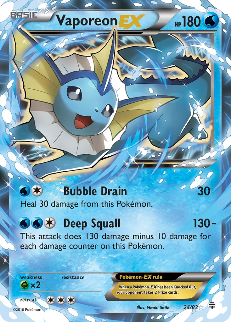 Generations Vaporeon EX #24/83