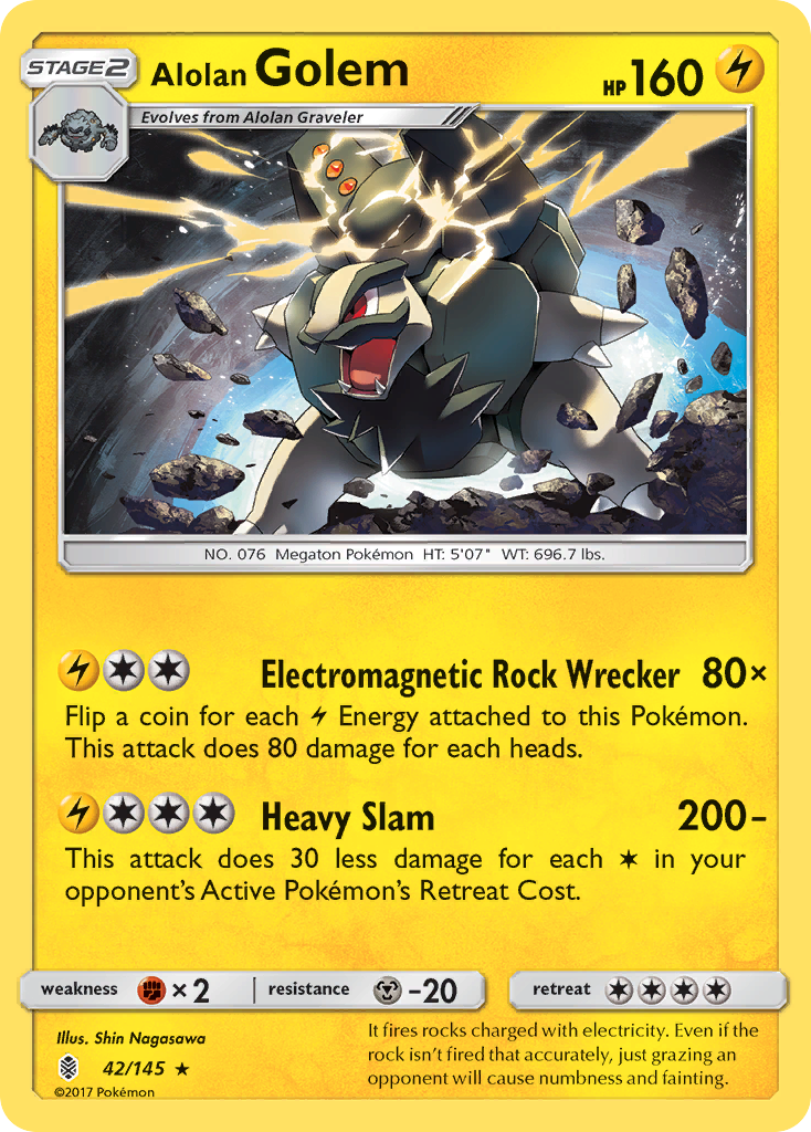Guardians Rising Alolan Holo Golem #42/145