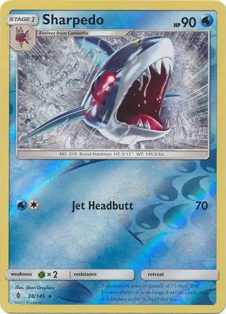 Guardians Rising Sharpedo #28/145 reverse holo
