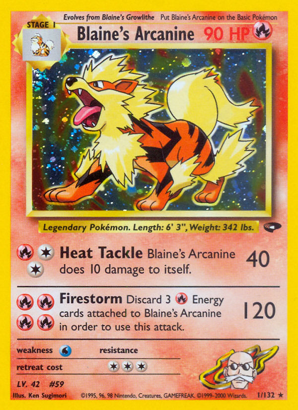 Gym Challenge Holo Blaine's Arcanine #1/132 unlimited