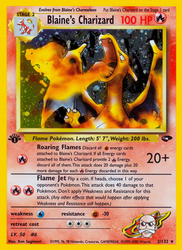 Gym Challenge Holo Blaine's Charizard #2/132 first edition