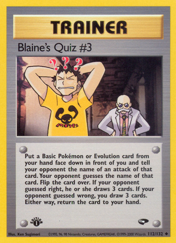 Gym Challenge Blaine's Quiz #3 #112/132 first edition