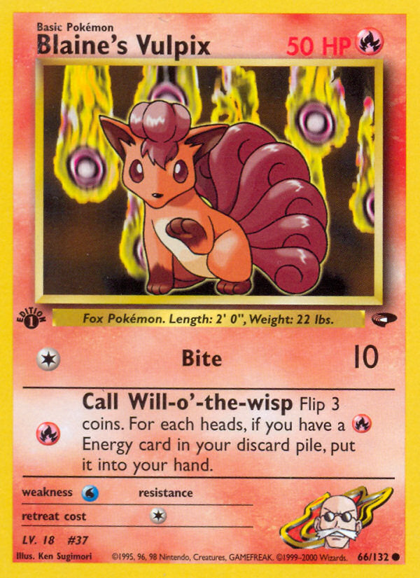 Gym Challenge Blaine's Vulpix #66/132 first edition
