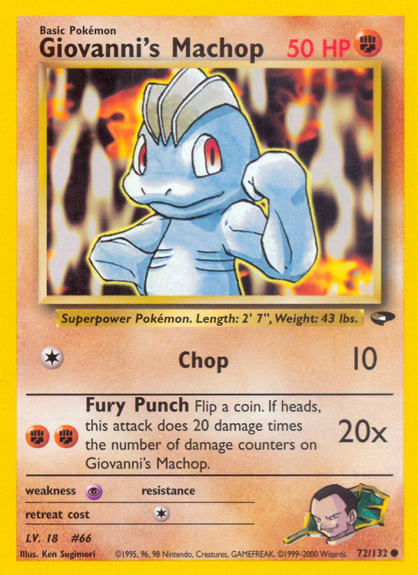Gym Challenge Giovanni's Machop #72/132 unlimited