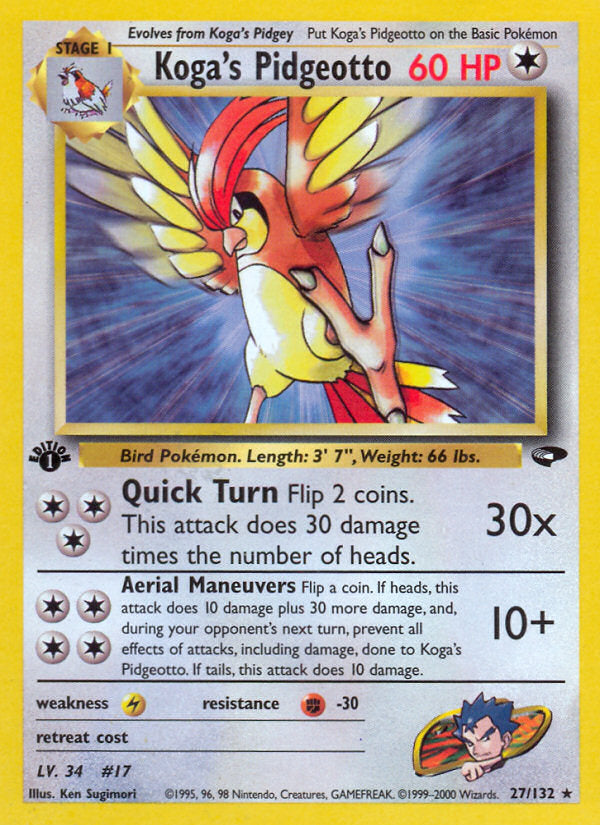 Gym Challenge Koga's Pidgeotto #27/132 first edition