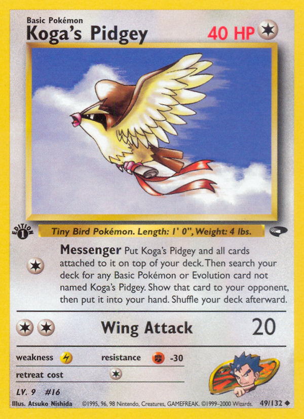 Gym Challenge Koga's Pidgey #49/132 first edition