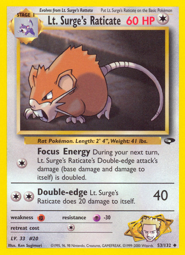 Gym Challenge Lt. Surge's Raticate #53/132 unlimited