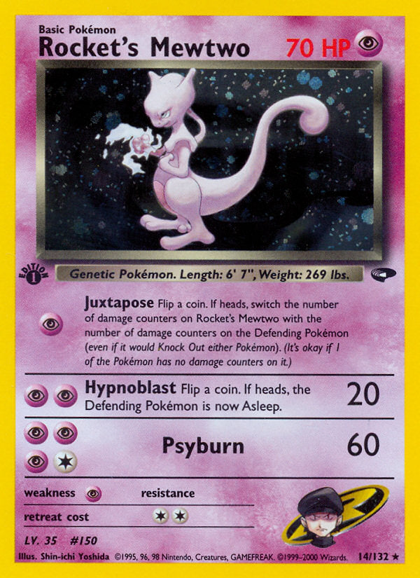 Gym Challenge Holo Rocket's Mewtwo #14/132 first edition