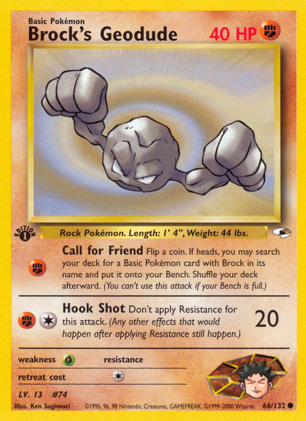 Gym Heroes Brock's Geodude #66/132 first edition