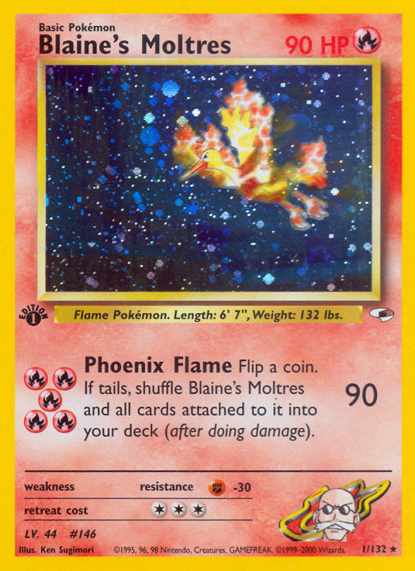 Gym Heroes Holo Blaine's Moltres #1/132 first edition