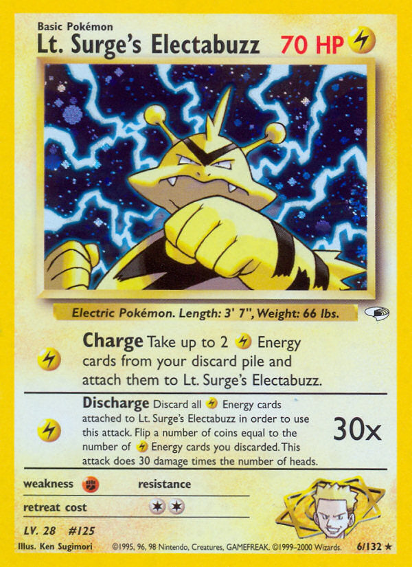 Gym Heroes Holo Lt. Surge's Electabuzz #6/132 unlimited