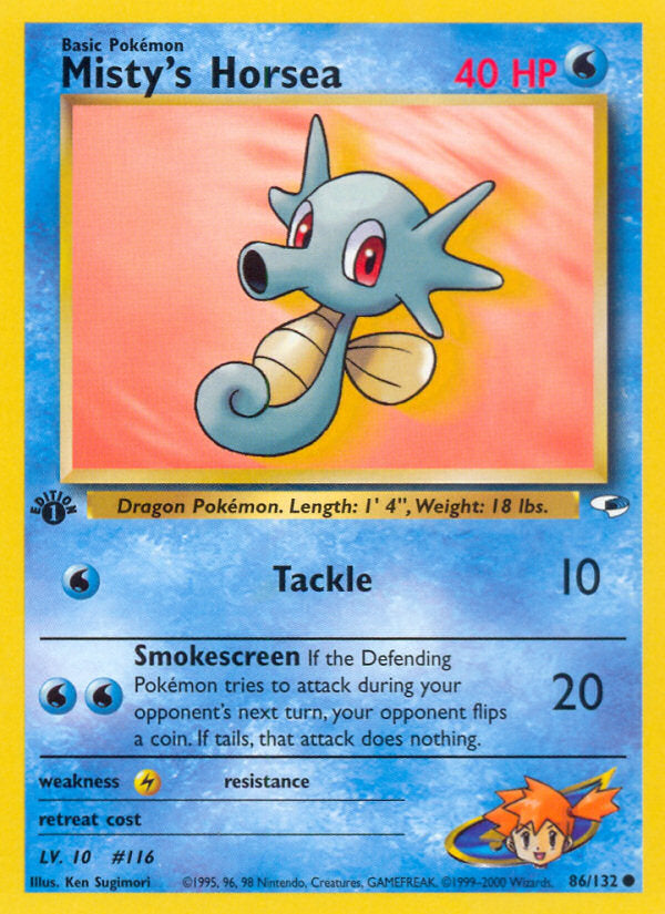 Gym Heroes Misty's Horsea #86/132 first edition