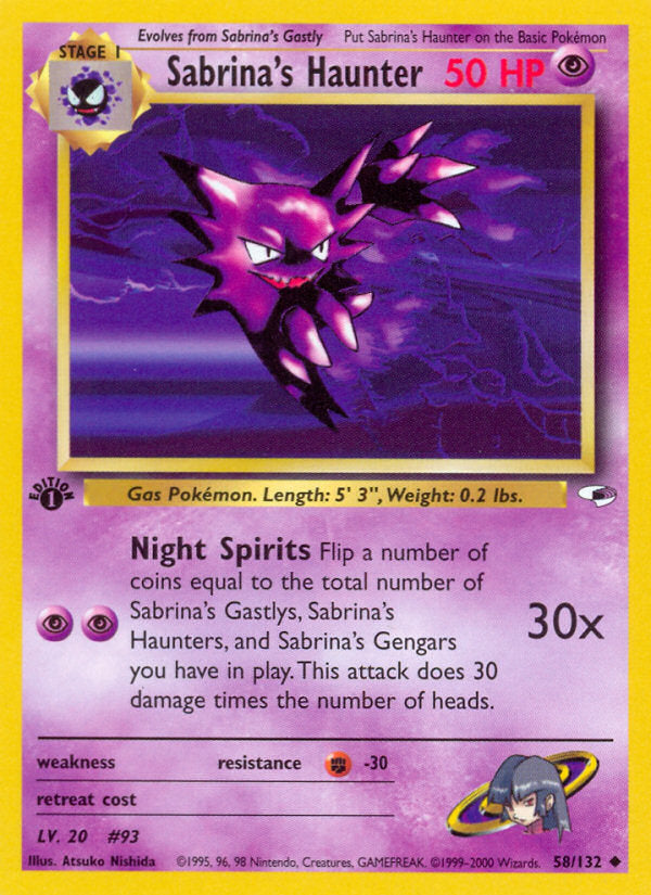 Gym Heroes Sabrina's Haunter #58/132 first edition