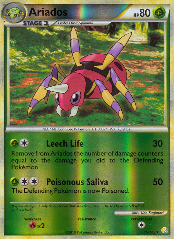 HeartGold SoulSilver Ariados #15/123 reverse holo