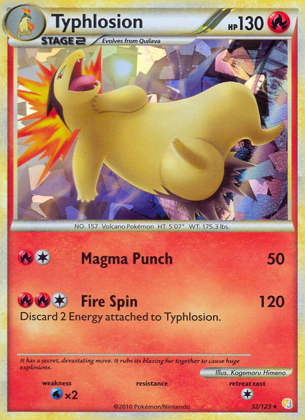 HeartGold SoulSilver Crystal Ice Holo Holo Typhlosion #32/123
