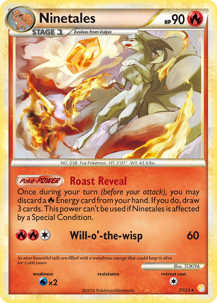 HeartGold SoulSilver Non - Holo Ninetails #7/123