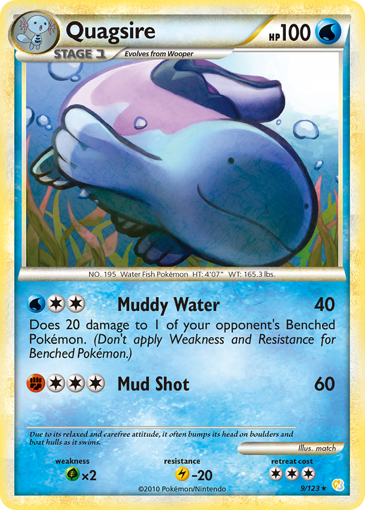 HeartGold SoulSilver Non - Holo Quagsire #9/123