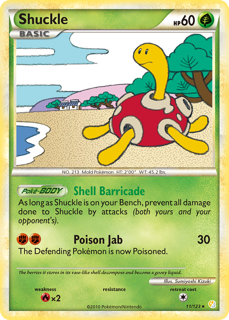 HeartGold SoulSilver Non - Holo Shuckle #11/123