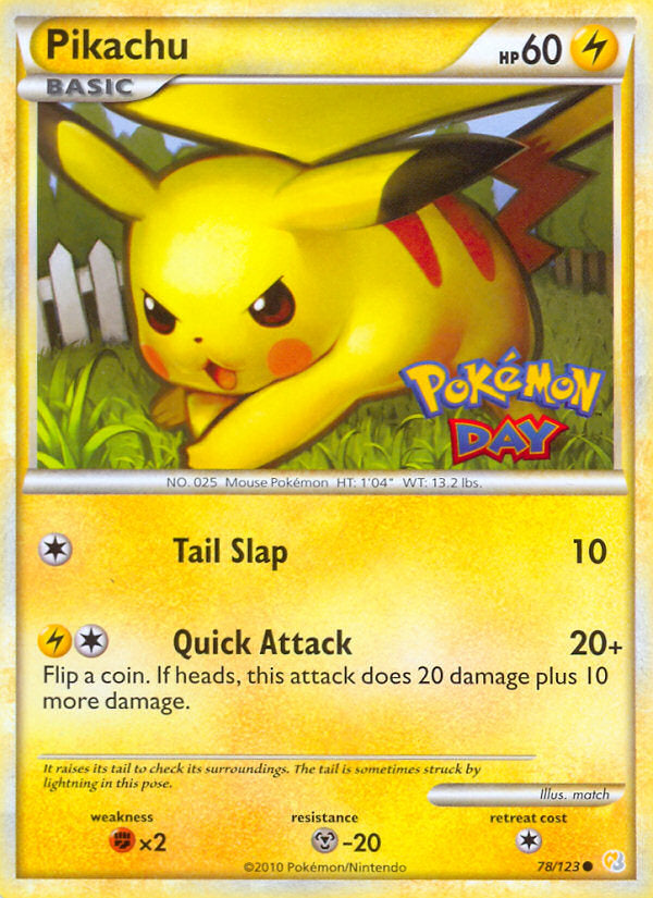 HeartGold SoulSilver Pikachu #78 Pokémon Day Promo