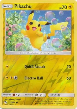 Hidden Fates Pikachu #19/68 reverse holo